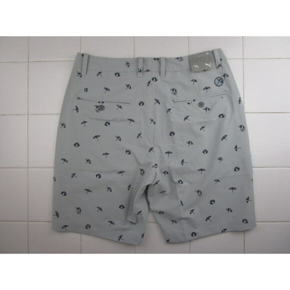 Puma X Arnold Palmer Golf Shorts Umbrella Print Men's Size 32 Gray - Picture 2 of 3